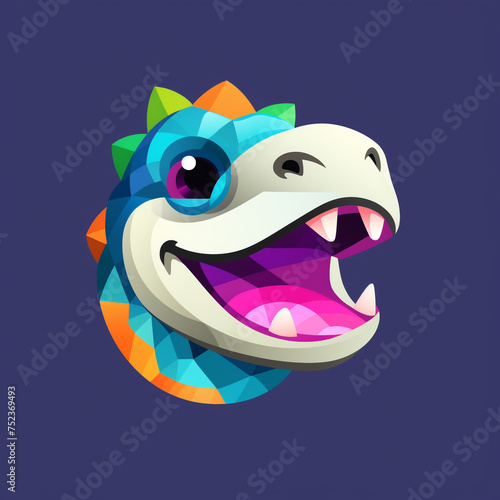humorous visage for a gaming logo with an laughing dino animal protagonist is an absolute joy   reated with Generative Ai