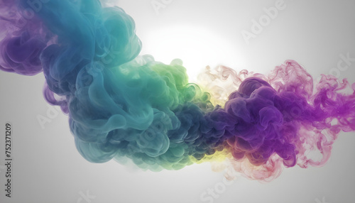 Waves of colorful smoke abstract background