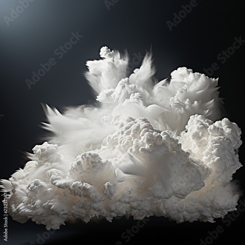 a cloud of white powder