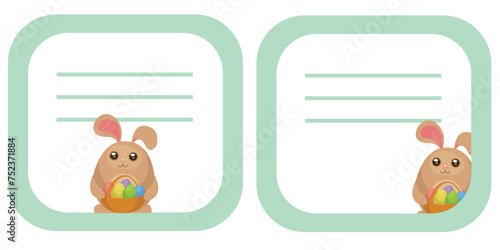 Easter bunny label.For banners,sales and notes.Vector illustration.