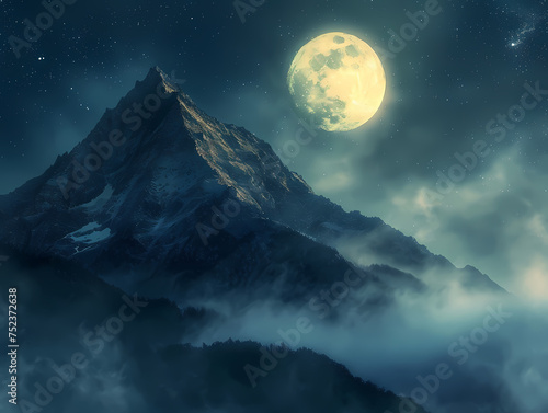 Full Moon Over the Mountains