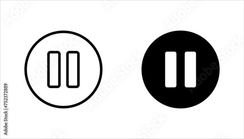 pause button media menu, pause icon set, vector illustration on white background.