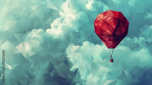 Elevating Markets: Soaring Beyond Inflation with Low Poly Financial Air Balloons