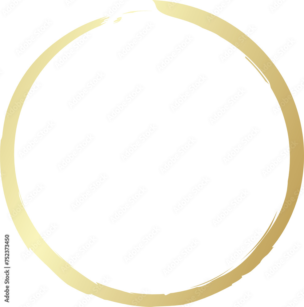 Gold circle drawn with a brush. Elements for design Gold circle drawn with a brush. Elements for design