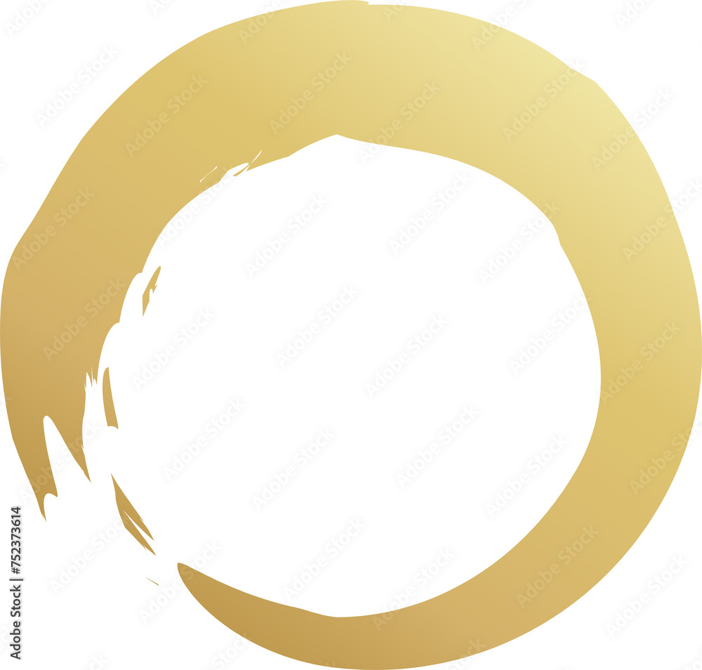 Gold circle drawn with a brush. Elements for design Gold circle drawn with a brush. Elements for design