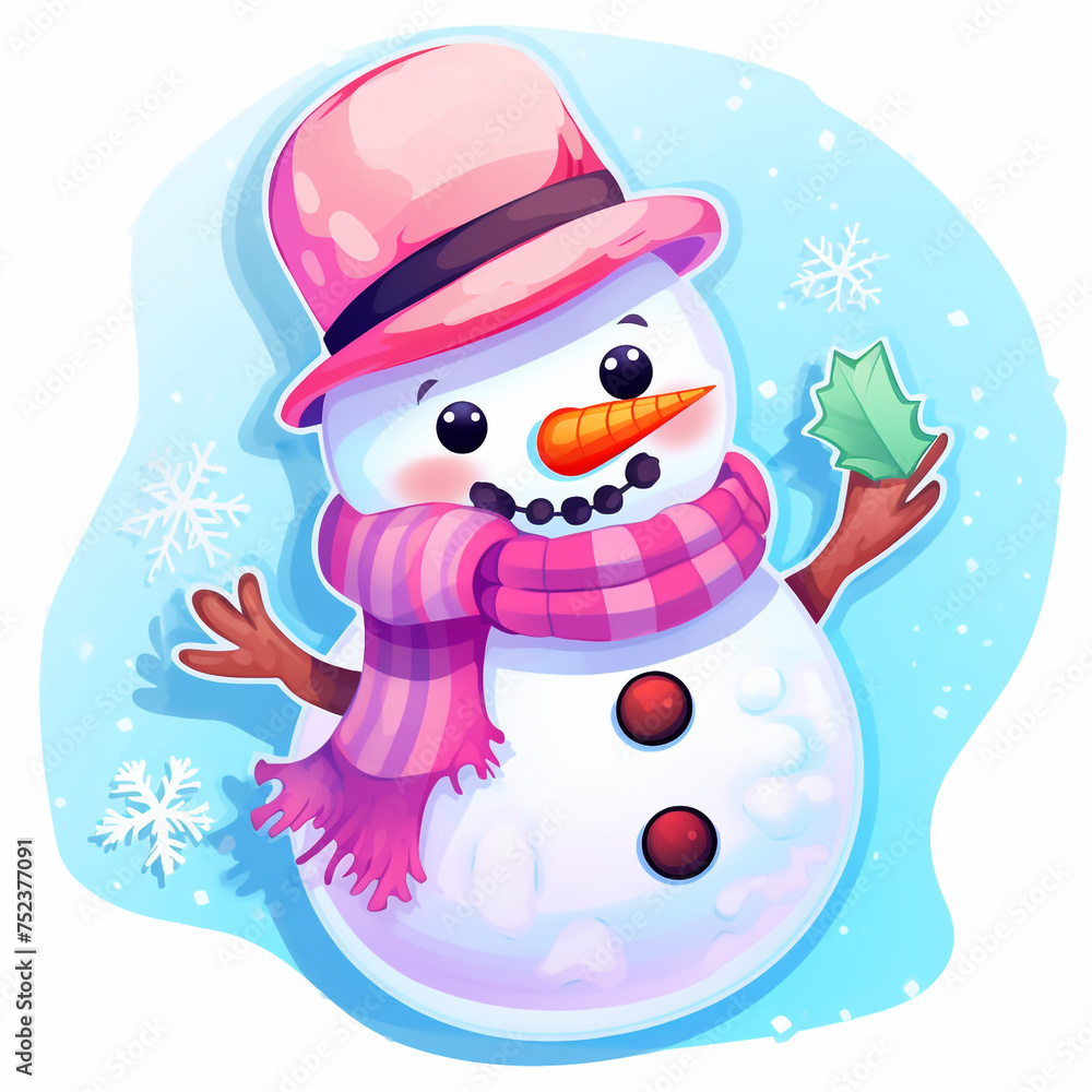 snowman, sticker design сreated with Generative Ai snowman, sticker design сreated with Generative Ai