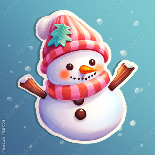 snowman  sticker design   reated with Generative Ai