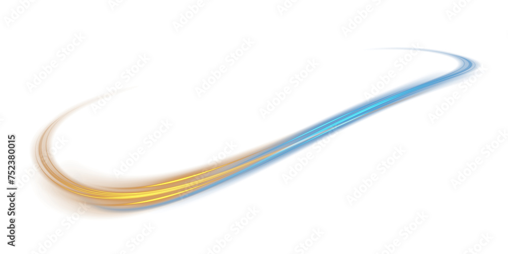 Blue and yellow glowing shiny lines effect. Luminous blue and yellow lines of speed. Light glowing effect. Light trail wave, fire path trace line and incandescence curve twirl. Blue and yellow glowing shiny lines effect. Luminous blue and yellow lines of speed. Light glowing effect. Light trail wave, fire path trace line and incandescence curve twirl.