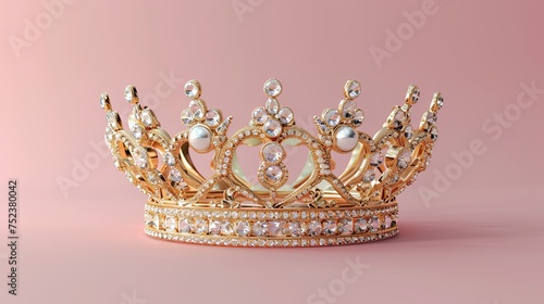 Royal Contrast: A Beautiful Crown Set Against a Solid Background