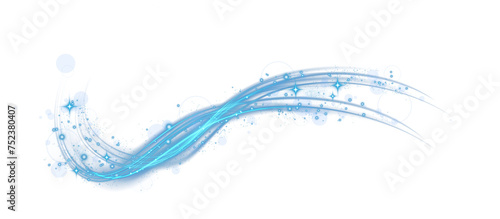 Blue glowing shiny lines effect. Luminous blue lines of speed. Light glowing effect. Light trail wave, fire path trace line and incandescence curve twirl. PNG.