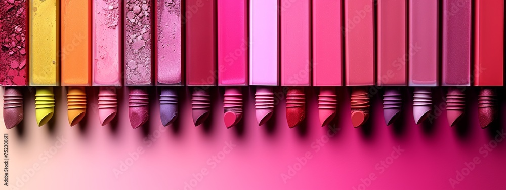 Fototapeta premium Row of Different Colored Pencils