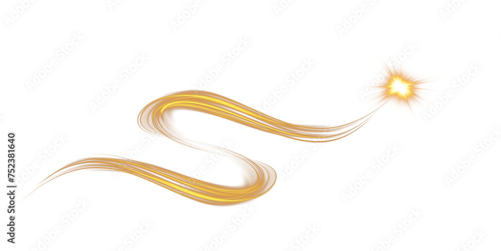 Golden glowing shiny lines effect. Luminous golden lines of speed. Light glowing effect. Light trail wave, fire path trace line and incandescence curve twirl. PNG. Golden glowing shiny lines effect. Luminous golden lines of speed. Light glowing effect. Light trail wave, fire path trace line and incandescence curve twirl. PNG.