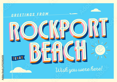 Greetings from Rockport Beach, Texas, USA - Wish you were here! - Touristic Postcard.