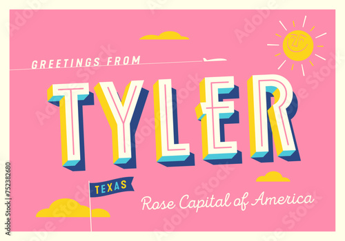 Greetings from Tyler, Texas, USA - Wish you were here! - Touristic Postcard. photo