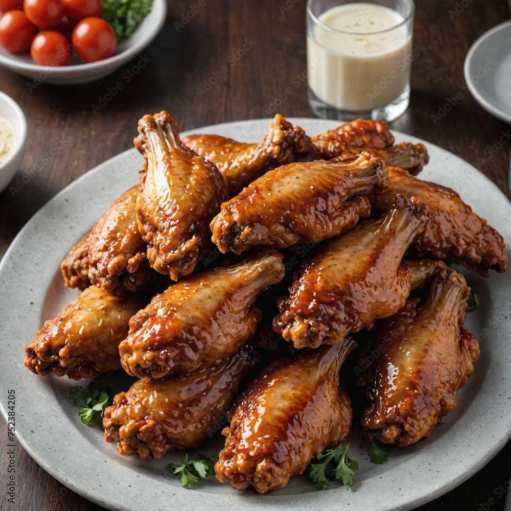 Photo of Chicken Wings, close-up of restaurant menu dish