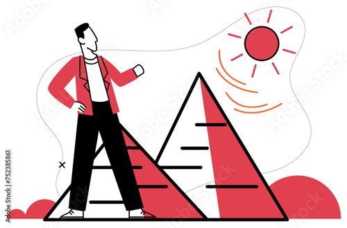 Climate warming vector illustration. The dance nature is disrupted as climate warming and pollution conspire against our ecological balance Global warming metaphorically ignites fire, threatening