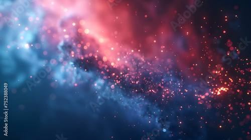 Cosmic Lights in Red and Blue Hues