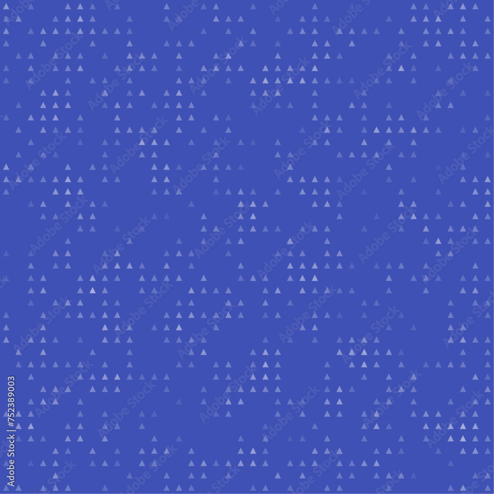Abstract seamless geometric pattern. Mosaic background of white triangles. Evenly spaced small shapes of different color. Vector illustration on indigo background Abstract seamless geometric pattern. Mosaic background of white triangles. Evenly spaced small shapes of different color. Vector illustration on indigo background