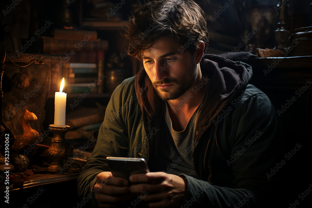 Relaxed person sitting lying sofa browsing laptop smart phone carefree lazy day in bed Generative AI picture Relaxed person sitting lying sofa browsing laptop smart phone carefree lazy day in bed Generative AI picture