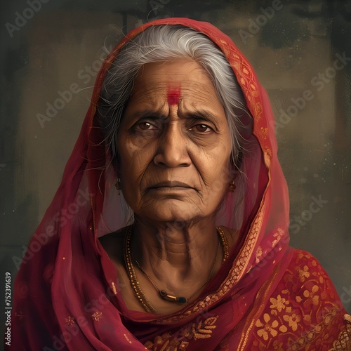 Indian southeast asian old woman created with AI © MK online