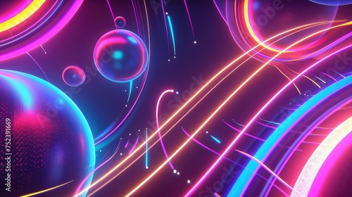 Neon retro 80s background.