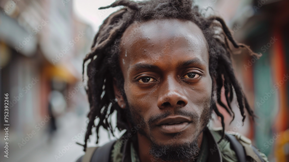Portrait of the man with braids. Portrait of the man with braids.