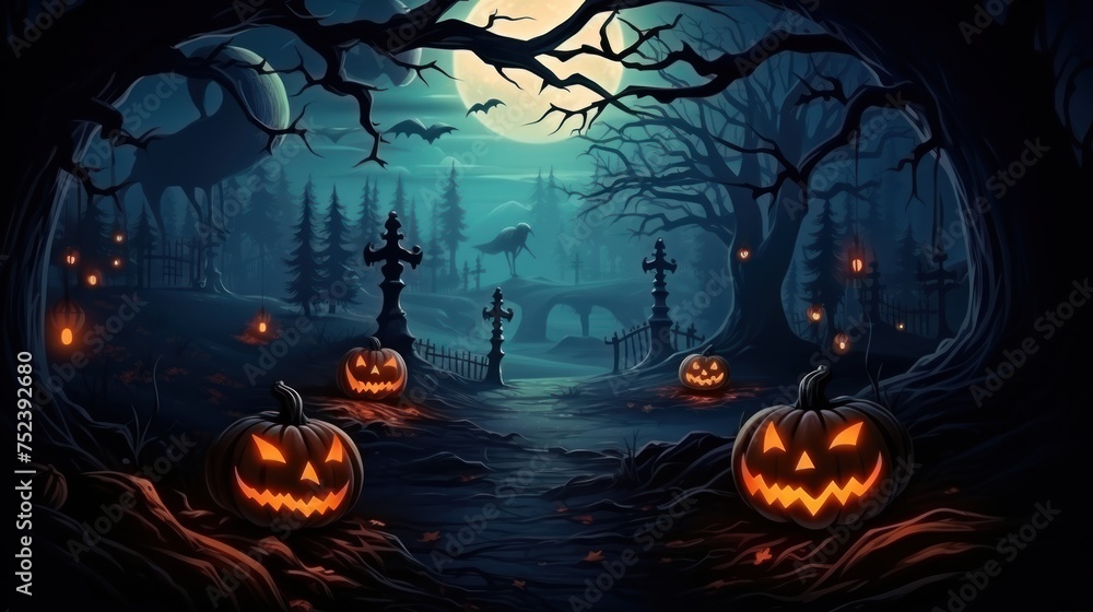 Eerie Halloween Background Featuring Room for Text Eerie Halloween Background Featuring Room for Text