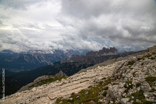 Lastoi De Formin and Cima Ambrizzola from the trail to Nuvolau refuge. photo