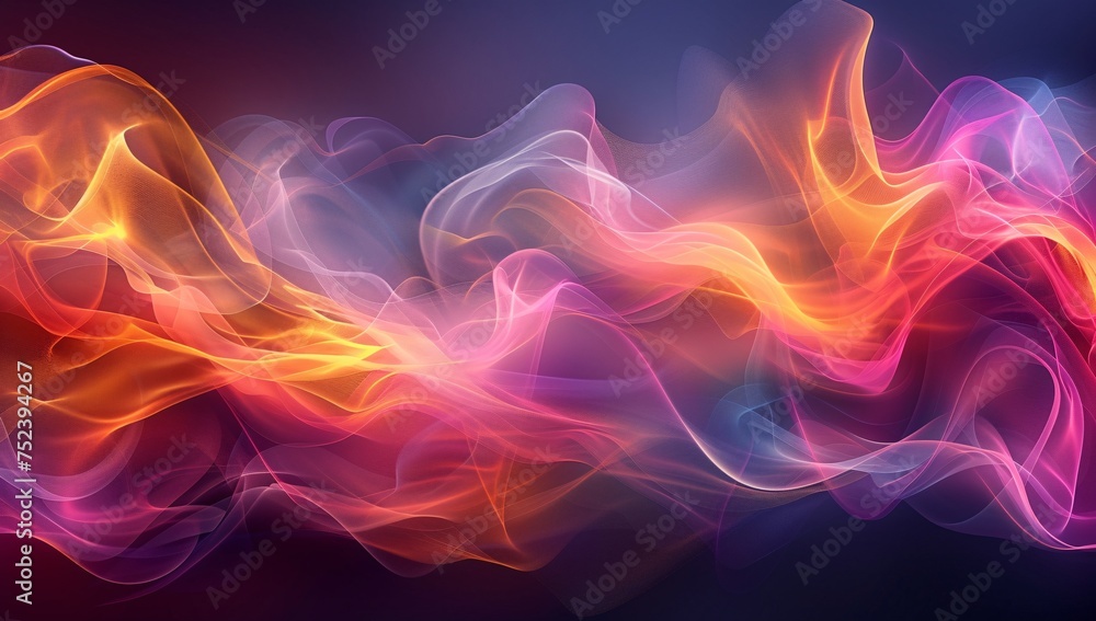 This artwork captures a mesmerizing fusion of reds and purples flowing like silk in an abstract expressionistic style