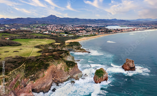 aerial view of the beach Hendaye, France
