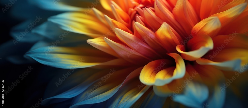 Abstract macro photo Artistic flower with water drops background Abstract macro photo Artistic flower with water drops background
