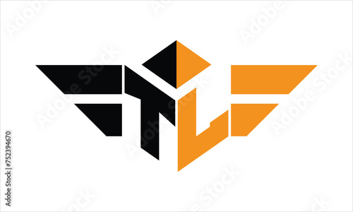 TL initial letter falcon icon gaming logo design vector template. batman logo, sports logo, monogram, polygon, war game, symbol, playing logo, abstract, fighting, typography, icon, minimal, wings logo