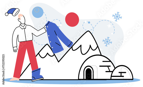 Climate warming vector illustration. Global warming, like silent intruder, stealthily infiltrates sacred realms our planetary ecology The ecological rhythm wavers as carbon dioxide and pollution paint
