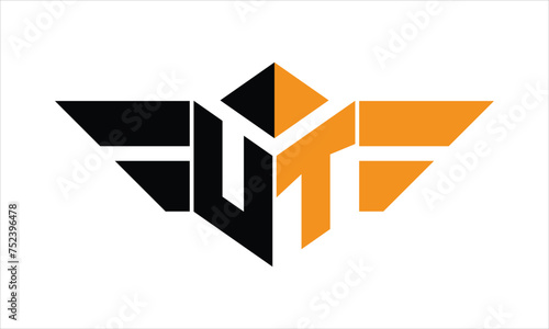 UT initial letter falcon icon gaming logo design vector template. batman logo, sports logo, monogram, polygon, war game, symbol, playing logo, abstract, fighting, typography, icon, minimal, wings logo