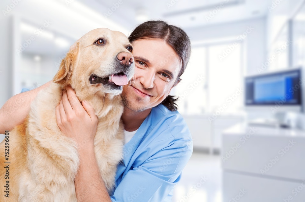 Young Veterinary Specialist and cute Healthy Pet Young Veterinary Specialist and cute Healthy Pet