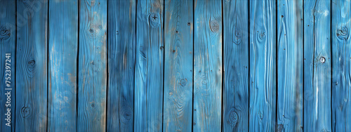 Wooden texture background for card, website design, painted blue wood planking, old wall with space for text, copy space