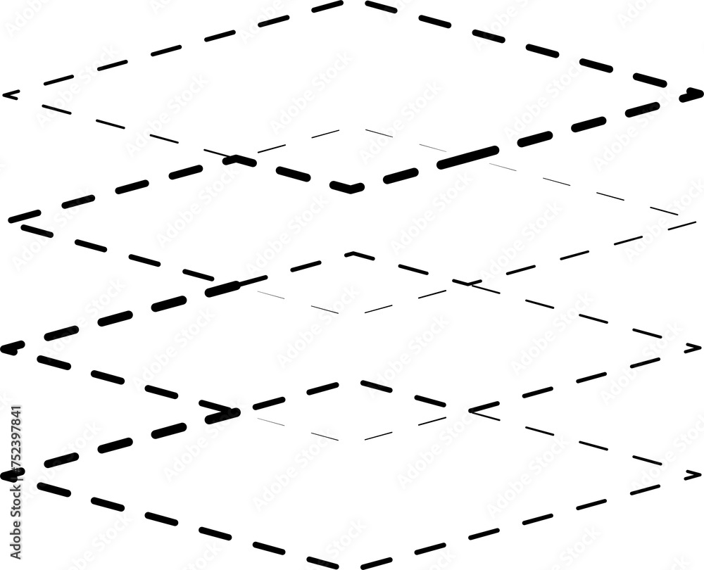 Dash line of Square shapes. Geometric for design - obrazy, fototapety, plakaty 