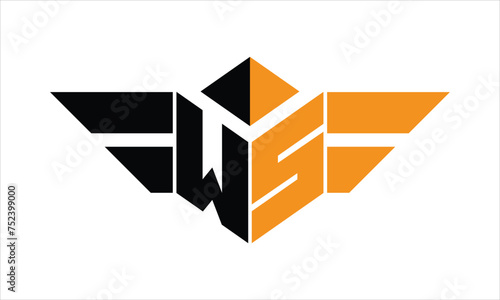 WS initial letter falcon icon gaming logo design vector template. batman logo, sports logo, monogram, polygon, war game, symbol, playing logo, abstract, fighting, typography, icon, minimal, wings logo