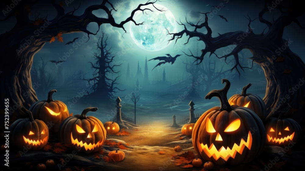 Spooky Halloween Background with Plenty of Copy Room Spooky Halloween Background with Plenty of Copy Room