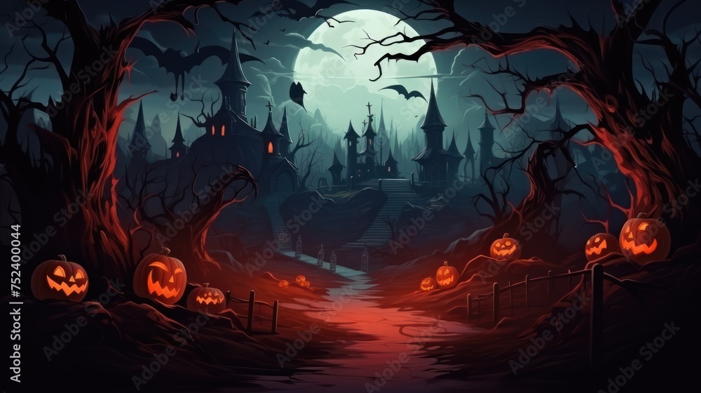Creepy Halloween Background with Room for Inserting Text