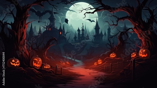 Creepy Halloween Background with Room for Inserting Text © Npicture