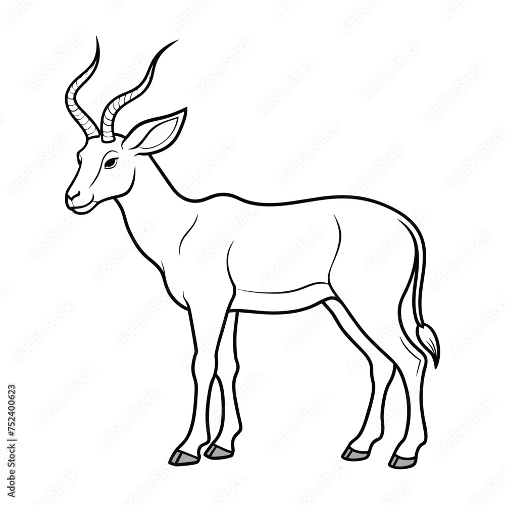 Obraz premium Antelope illustration coloring page for kids