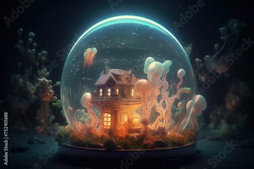 Enchanting Castle Within a Mystical Glass Globe