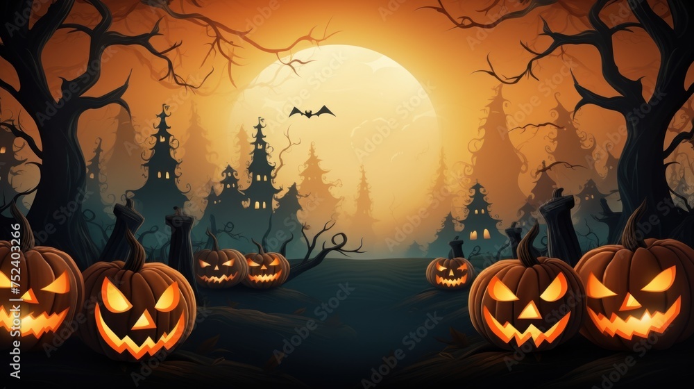 Grim Halloween Background with Sizable Copy Area