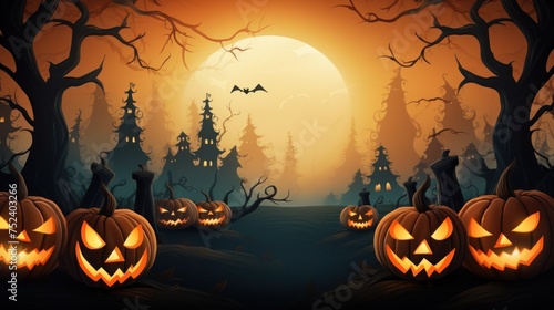 Grim Halloween Background with Sizable Copy Area
