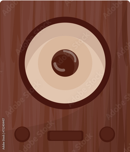 Stereo speaker icon cartoon vector. Big sound listening. Amplifier box music