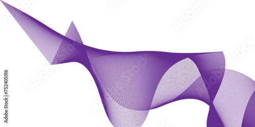 Abstract smooth purple color lines element swoosh speed wave on white background. Vector abstract banner design. Abstract blue wave liens pattern background.