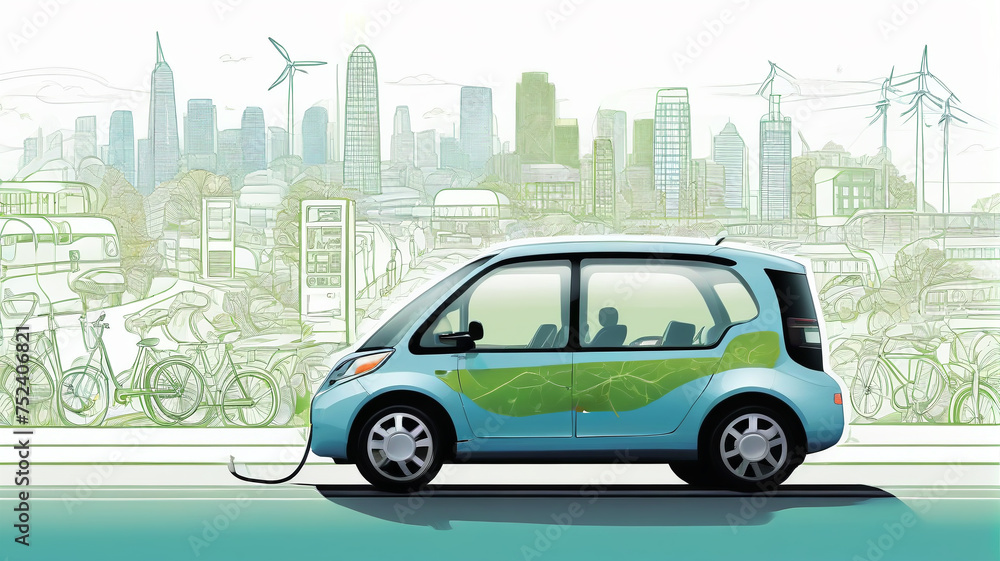 Cars, trams, buses in an eco-friendly city, generative AI
Cars, trams, buses in an eco-friendly city, generative AI