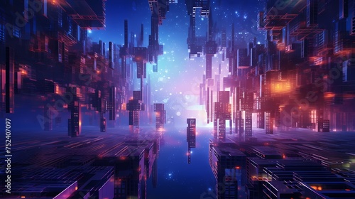 abstract futuristic backdrop features
