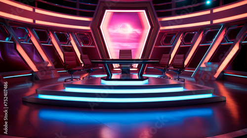 3 d rendering of futuristic sci - fi background with lights